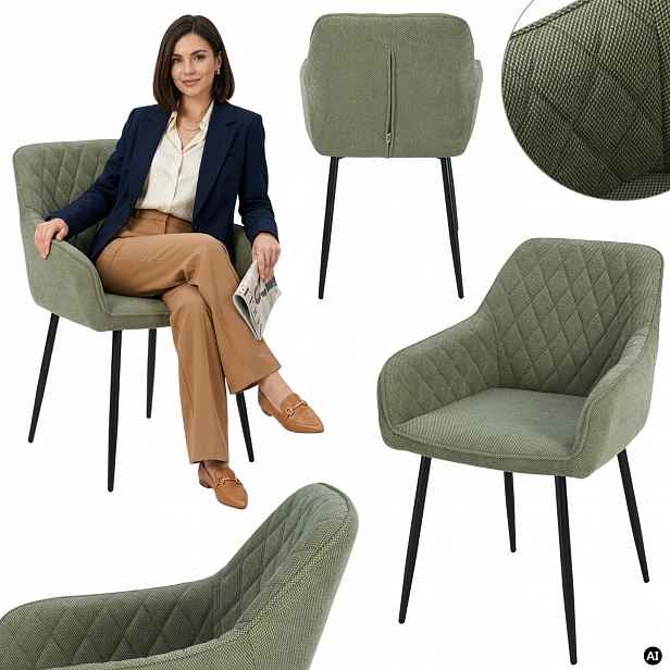 Pevná čalouněná židle do obývacího pokoje do jídelny Asta šalvěj, moderní loft