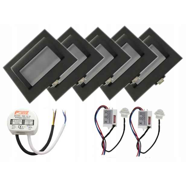 Set Schodišťové obruby 5x napájecí zdroj 2x detektor