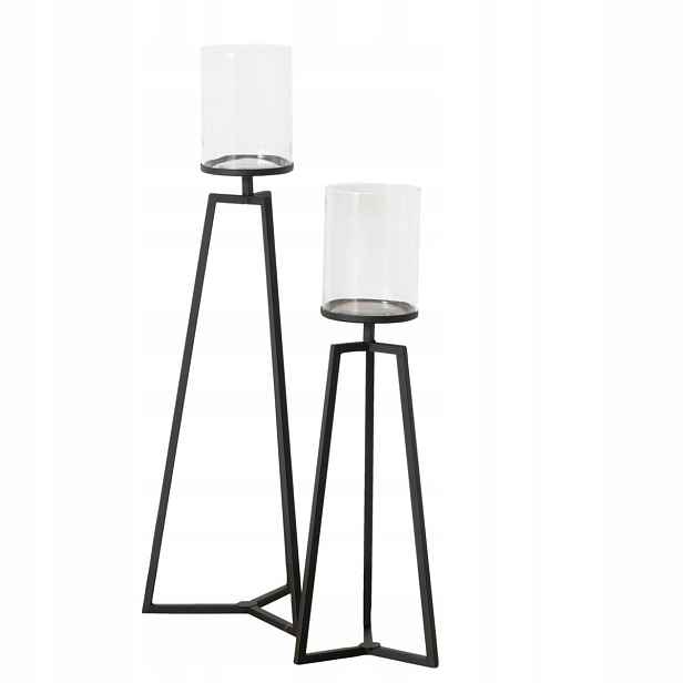 Vysoký Svícen 75-95 cm skleněný na rámu x2