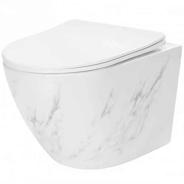 WC závěsné Carlos duroplast/Flat/Zm Nature Marble