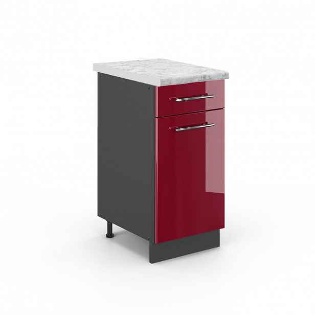 Vicco SPODNÍ SKŘÍŇKA KUCHYŇSKÉ LINKY Fame-Line Bordó červená vysoký lesk 40 cm , PD Mramor