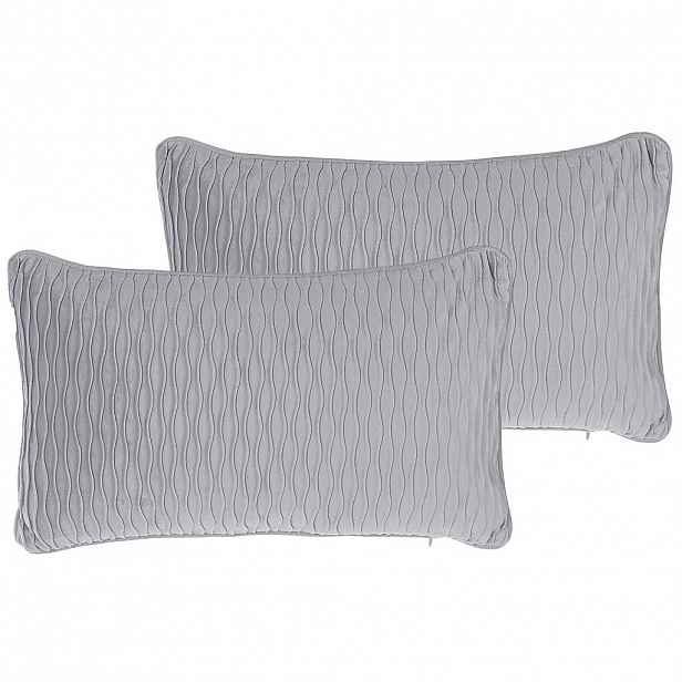 Beliani DEKORATIVNÍ POLŠTÁŘ sada 2 ks Šedý 50/30 cm Motari
