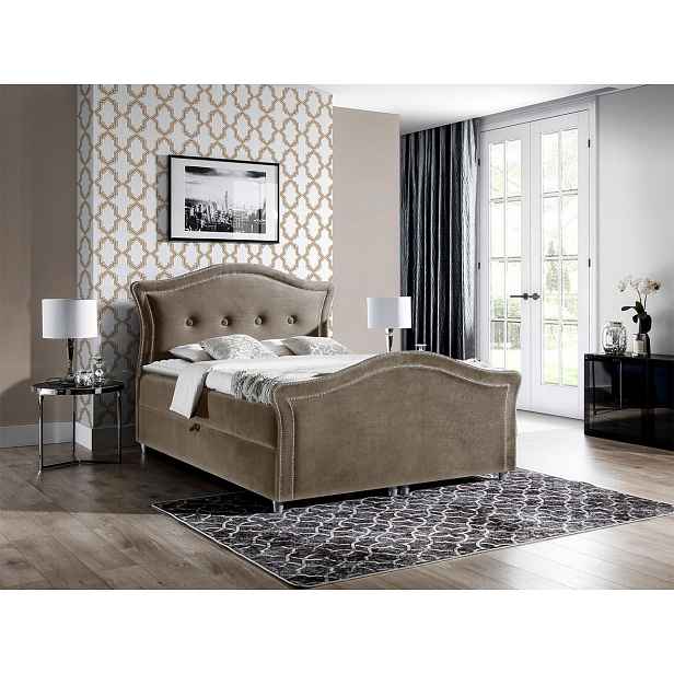 Kontinentální manželská postel 160x200 VARIEL 2 - hnědá 2 + topper ZDARMA