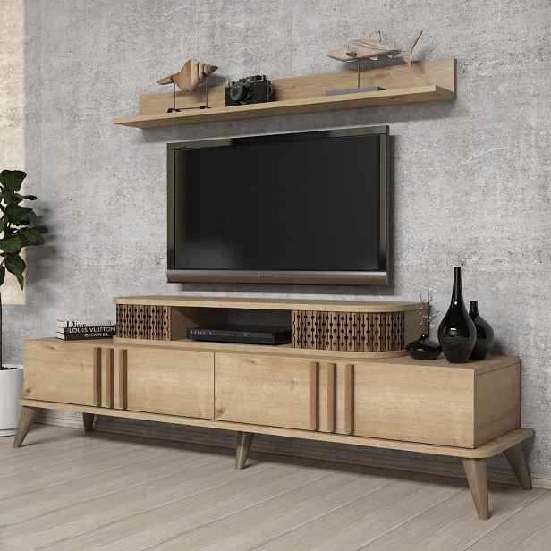 TV stěna / Sestava pod TV Eylül - Oak