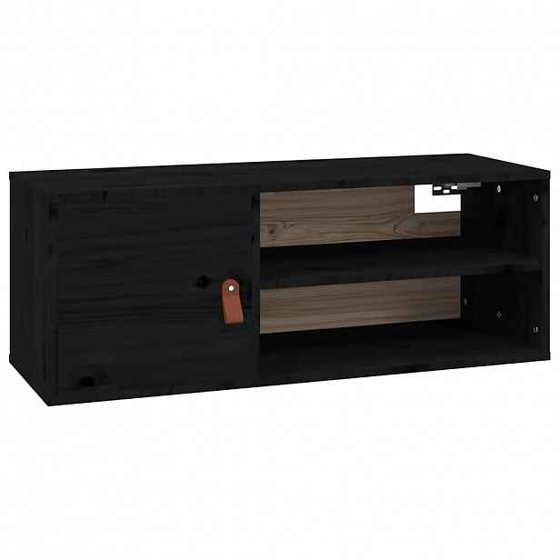 vidaXL Nástěnná skříňka černá 80x30x30 cm masivní borové dřevo