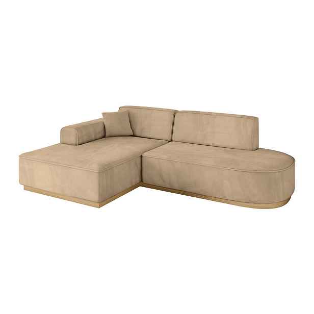 ALTDECOR ROHOVÁ SEDAČKA s otomanem, levá IREA-L1-v2 232x165x80 Béžová Velur
