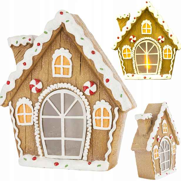 Lampion Perníkový domeček velký 31 cm Led dekorace figurka dekorace