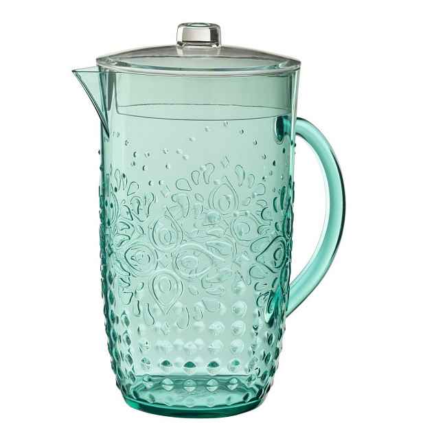 Modrý plastový džbán s víkem Aqua Blue - 20* Ø 13,5*23cm / 2,5L J-Line by Jolipa
