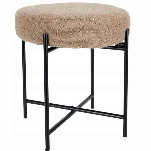 Stolička S Okrajem Boucle Ø 36 CM, Kovová Základna, Výška 40 CM