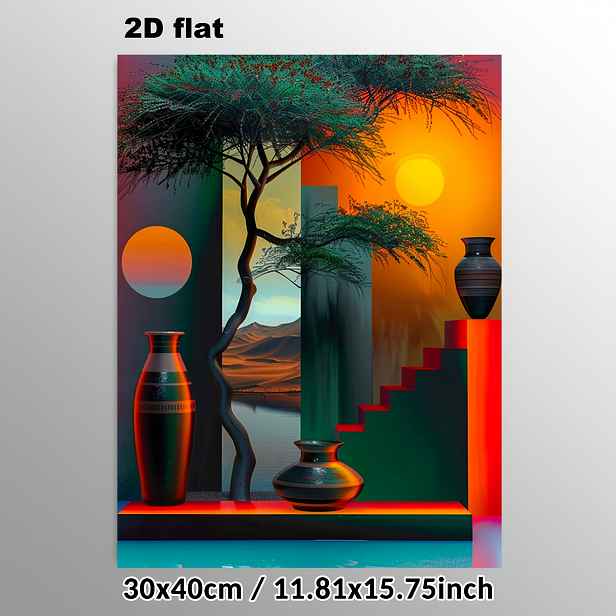 TEMU 2D plochý obraz, 2D plochý obraz, 1 ks plátno, abstraktní africká téma zábavná inspirativní kreativní dekorace na zeď, domácí ložnice obývací
