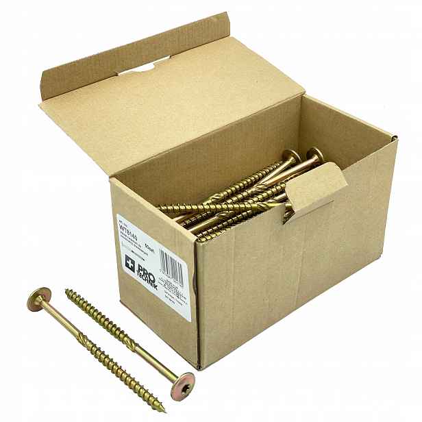 Tesařský vrut 8x140 pro dřevěné konstrukce, podložka Torx, 50 Ks