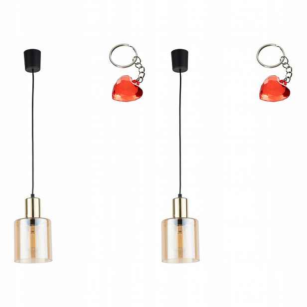 Tk Lighting Sada 2 x lustr Závěsná lampa Zlatá Sierra E27 110 cm