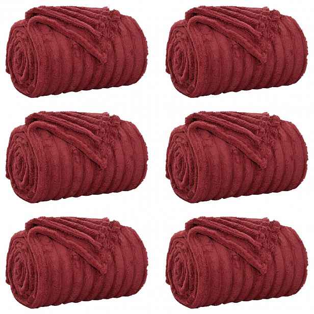 vidaXL Dekorační deky 6 ks Bordeaux červená 270 x 240 cm 10.31 kg