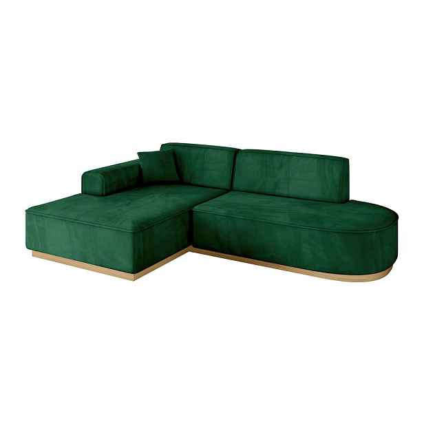 ALTDECOR ROHOVÁ SEDAČKA s otomanem, levá IREA-L1-v2 232x165x80 Zelená Velur