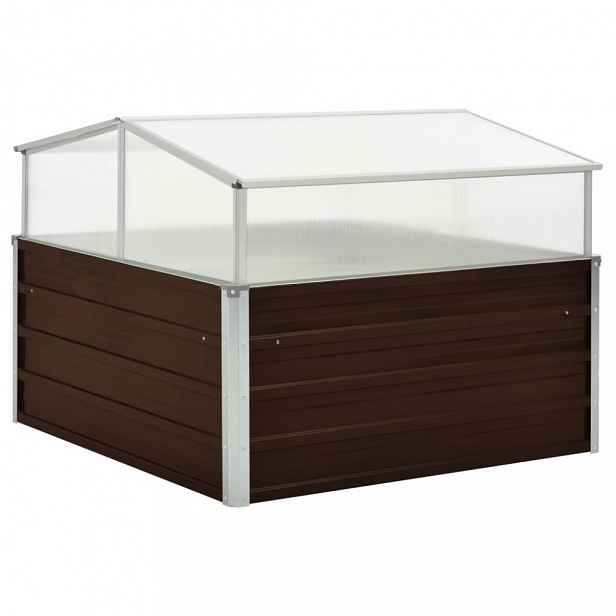 Skleník 100x100x85 cm pozinkovaná ocel / polykarbonát Dekorhome Hnědá