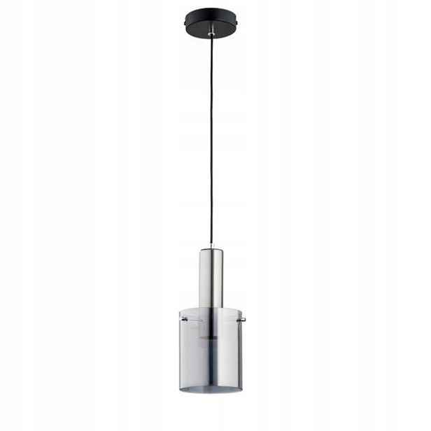 Závěsná lampa moderní černá chromovaná skleněná kouřová lampa nad stůl Alfa