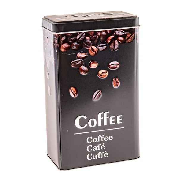 dóza plech. 9,0x6,0x16cm, COFFEE, 3Ddesig