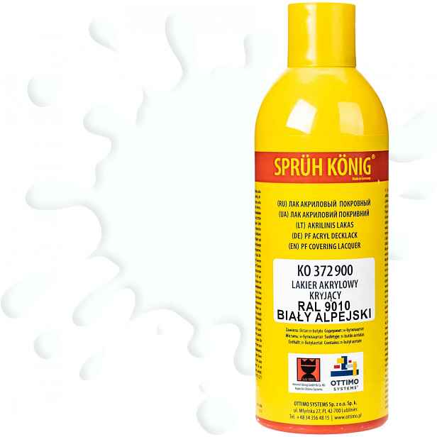 Ko 372 Krycí akrylový lak Ral 9010 bílý alpský polomat 400 ml barva