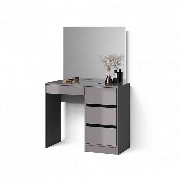 Livinity® TOALETNÍ STOLEK Imola Šedá 90 cm se zrcadlem