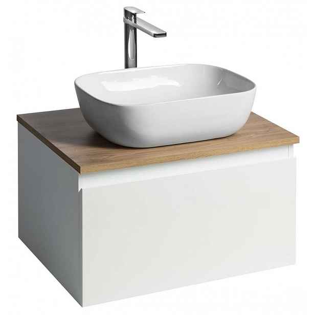 Aqualine Altair - Umyvadlová skříňka 35x62x45 cm, 1 zásuvka, bílá/dub emporio AI267-02