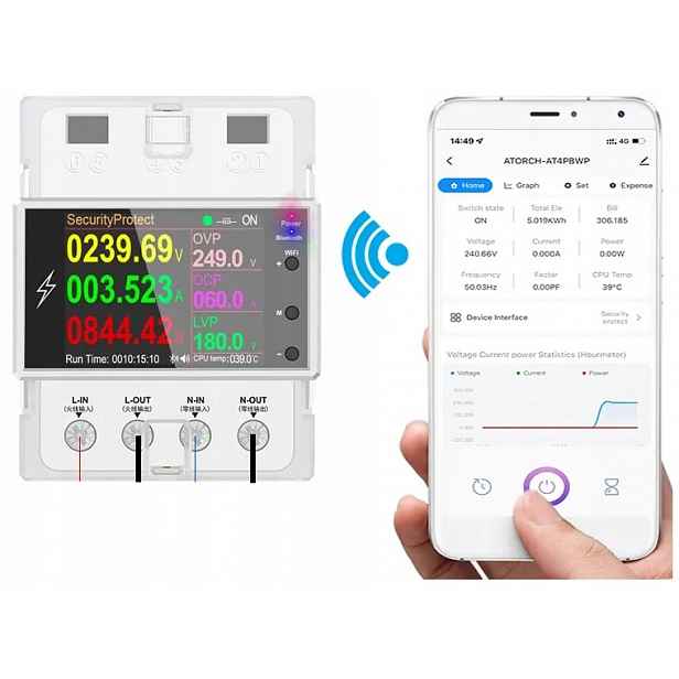 Časovač Smart Tuya WiFi 100A AT4P