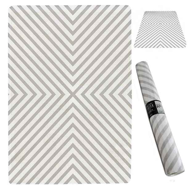 Koberec Protiskluzová Podlahová Podložka Měkká 120x160 Geometrický Vzor Šedá