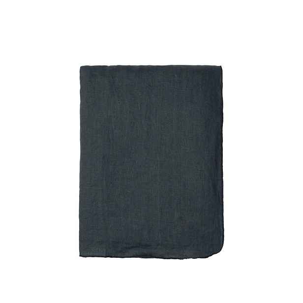 Lněný ubrus 160x200 cm Broste GRACIE - šedočerný