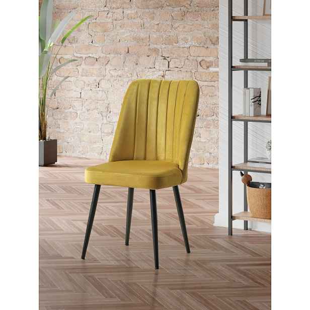 Sada židlí (4 kusy) Vega - Yellow, Black