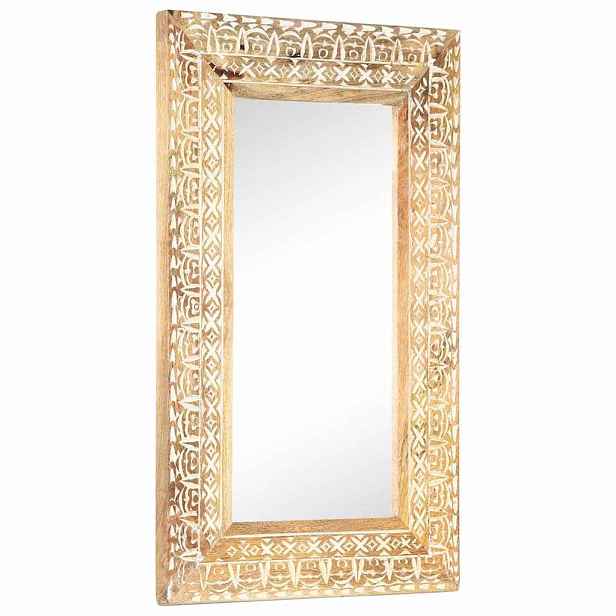 vidaXL Ručně vyřezávané zrcadlo 80 x 50 x 2,6 cm masivní mangovník