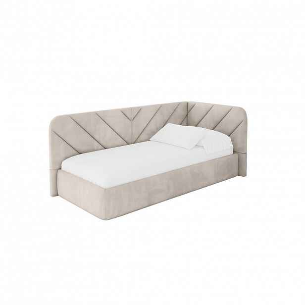 ALTDECOR JEDNOLŮŽKOVÁ POSTEL pro mládež s úložným prostorem, vlevo - FIKY 80x200 béžová