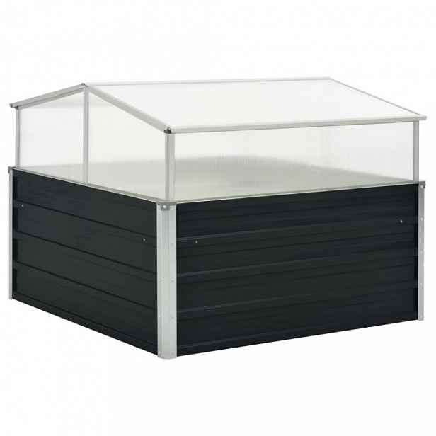 Skleník 100x100x85 cm pozinkovaná ocel / polykarbonát Dekorhome Antracit