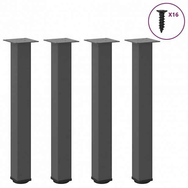 vidaXL Nohy konzolového stolku 4 ks antracitové 72-74 cm ocelové