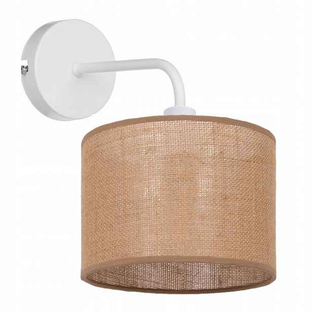 Nástěnná Lampa Kovová Led Stínidlo Juta