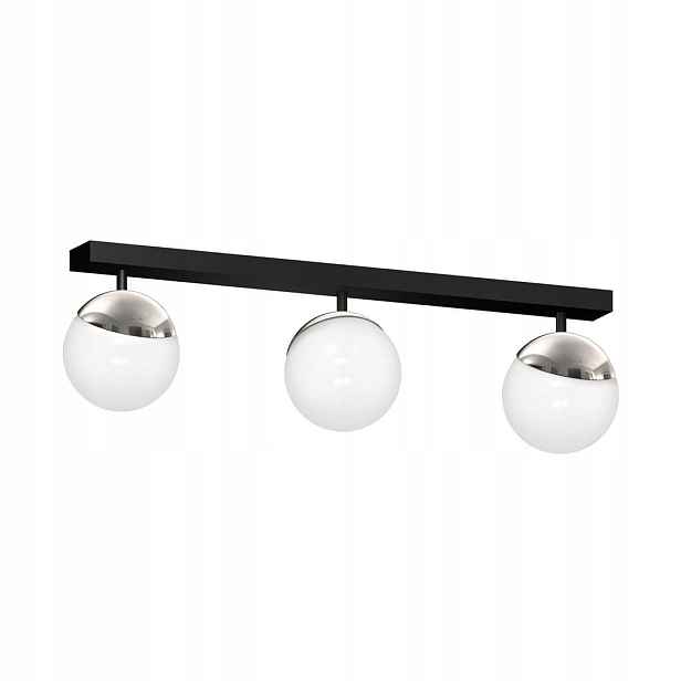 Stropní svítidlo Sfera 3x40W E14 bílo-černé chromové. Milagro