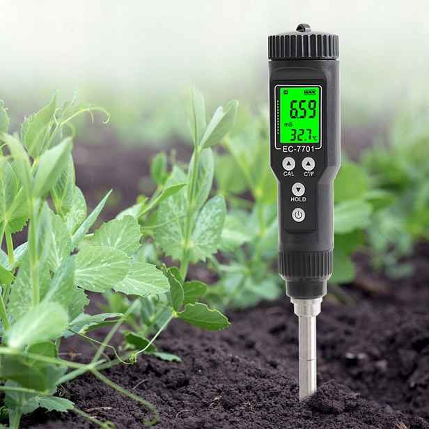 Víceúčelový digitální tester půdy LCD vodivost (ec), teplota, vlhkost