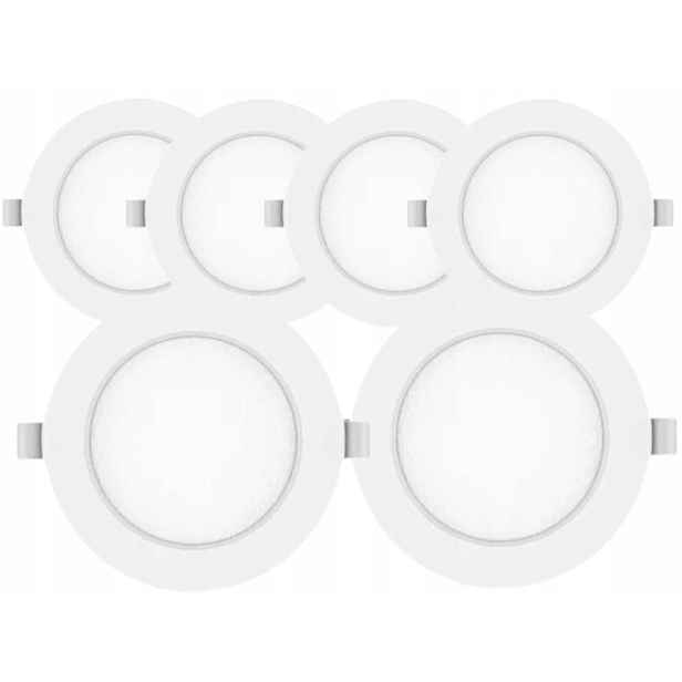 6x Lampa Objímka Panelová zapuštěná do stropu Slim Led 6W Barva Studená 6500K
