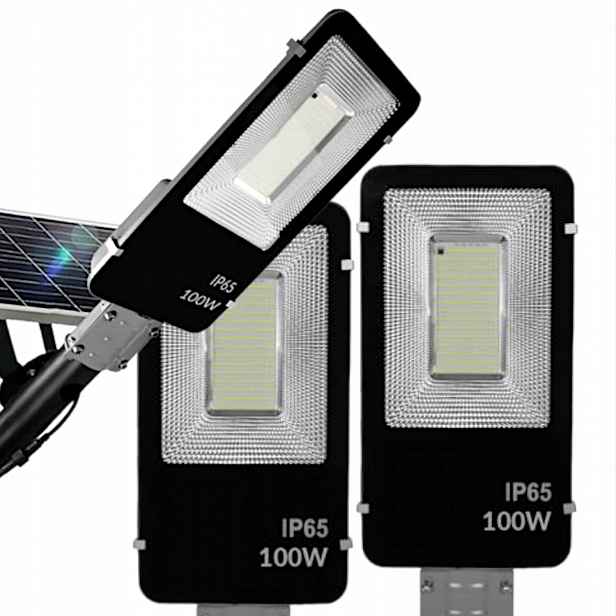 3X Venkovní Solární Lampa Led 100W Senzor Soumraku Pouliční Dálkové Ovládání Držák