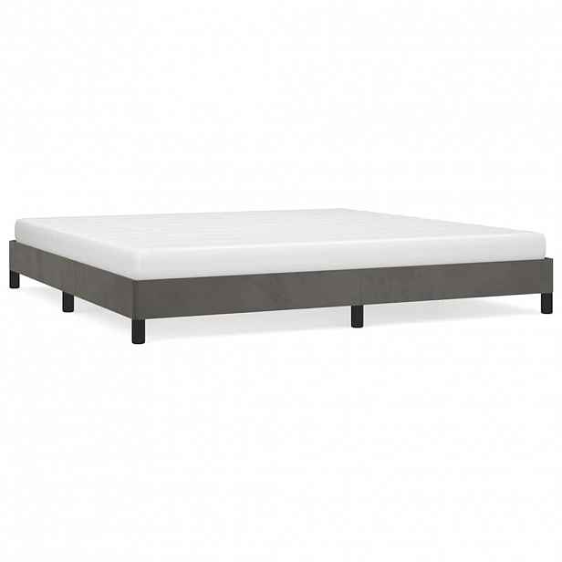 vidaXL Rám postele bez matrace tmavě šedý 200 x 200 cm samet