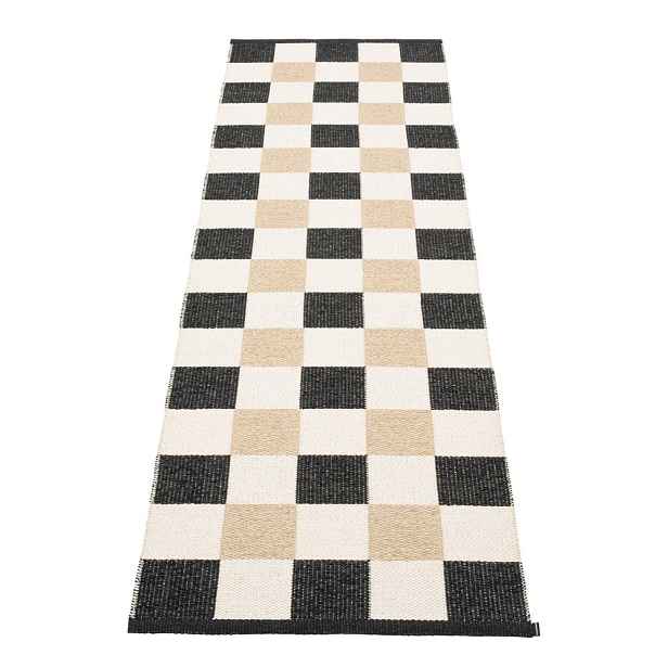 Černo-krémový vnitřní a venkovní běhoun 70x240 cm Pix Black Vanilla – Pappelina