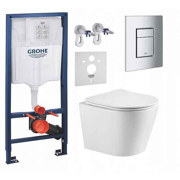 Podomítkový Wc set Grohe s mísou Elanta a tlačítkem Chrom Fresh