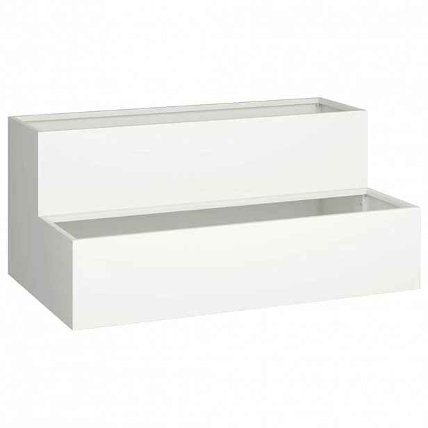 vidaXL Zahradní pěstebník Bílá 100 x 60 x 45 cm Studená válcovaná ocel