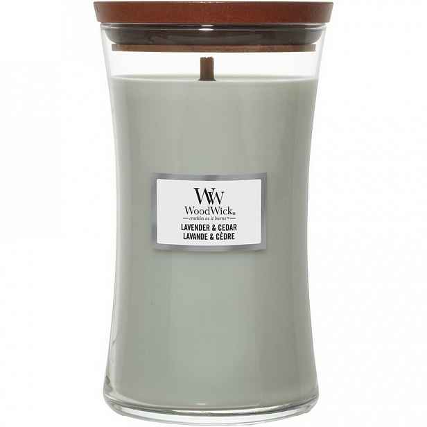 Woodwick Vonná svíčka váza velká Lavender & Cedar, 609 g
