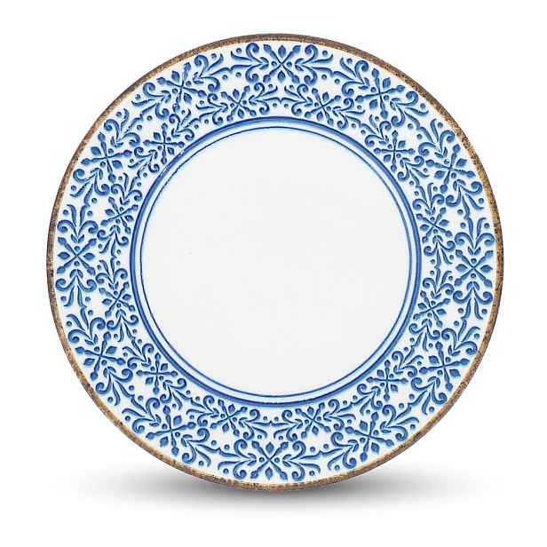 Bílý/modrý porcelánový talíř ø 25 cm Azul – BonBistro