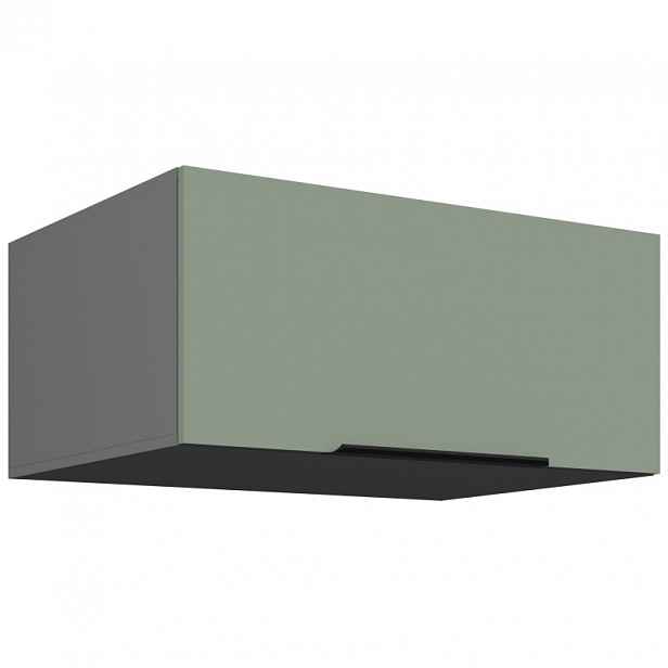 Hluboká digestořová skříňka LUNARA - šířka 80 cm, zelená / antracit