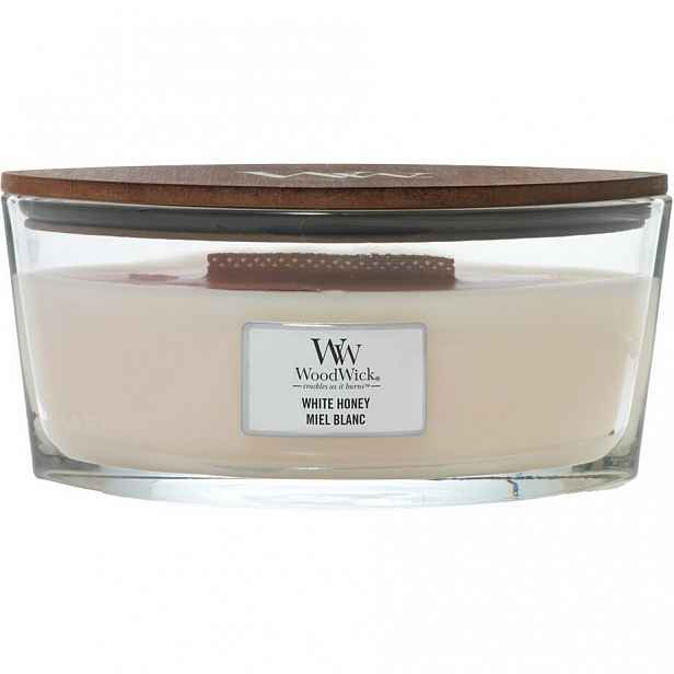 Woodwick Vonná svíčka loď White Honey, 453 g