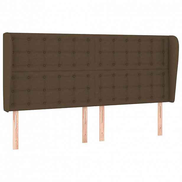 vidaXL Čelo postele typu ušák tmavě hnědé 163x23x118/128 cm textil