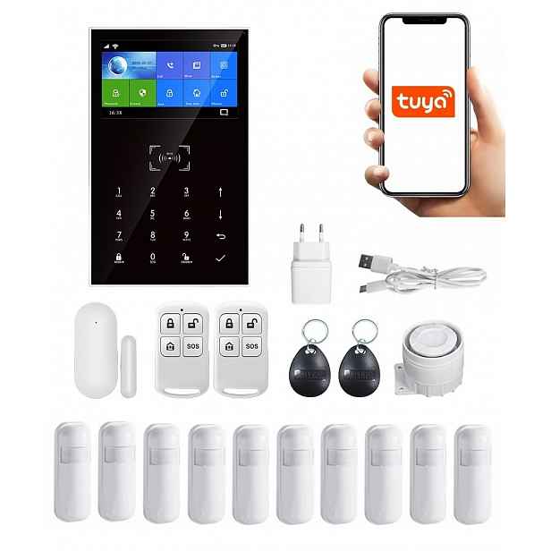 Alarmový Systém LCD displej 4.3' Gsm WiFi Tuya Smart V Polštině 10xPIR