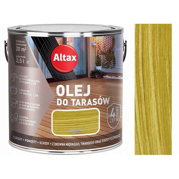 Altax Olej Na Terasy A Dřevo 2,5 L Přírodní