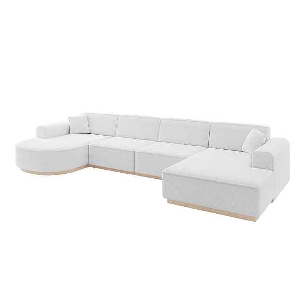 ALTDECOR SEDACÍ SOUPRAVA ve tvaru U ARRIO-U2 388x171x83 Bílá Buklé