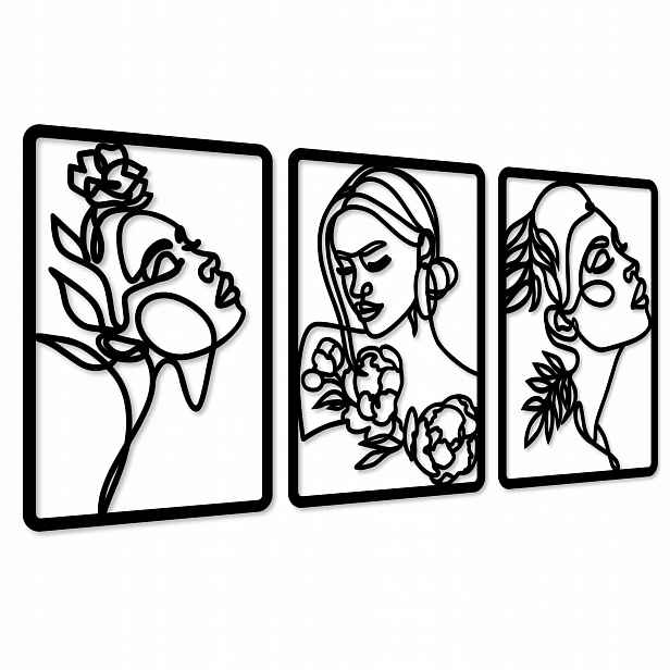 Ažurové Obrazy Na Zeď Nástěnná Dekorace Triptych Obraz Do Obývacího Pokoje Velký XL